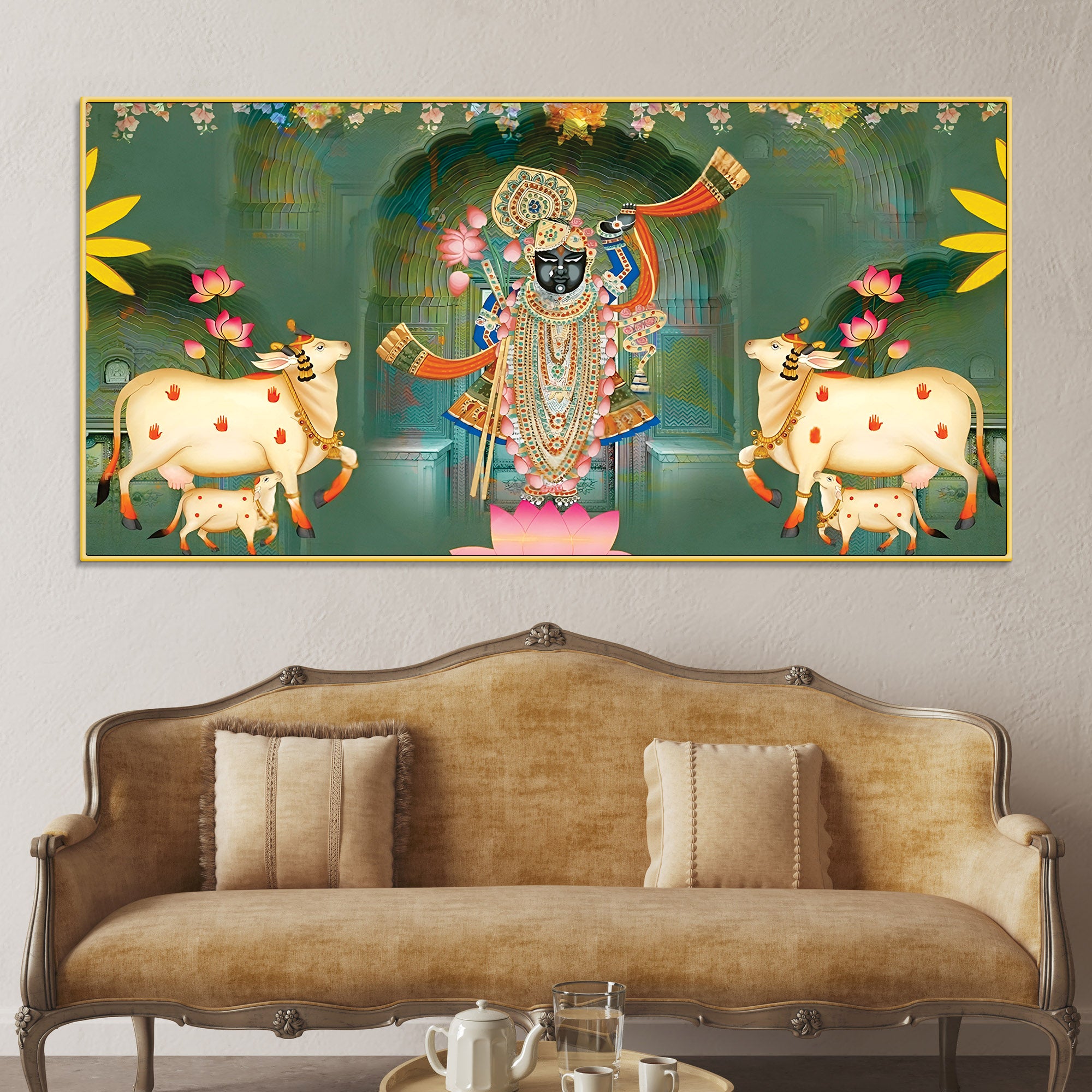 Nathdwara Style Shrinathji Pichwai Canvas Wall Painting