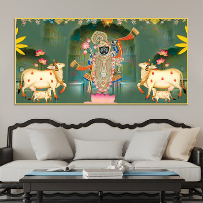 Nathdwara Style Shrinathji Pichwai Canvas Wall Painting