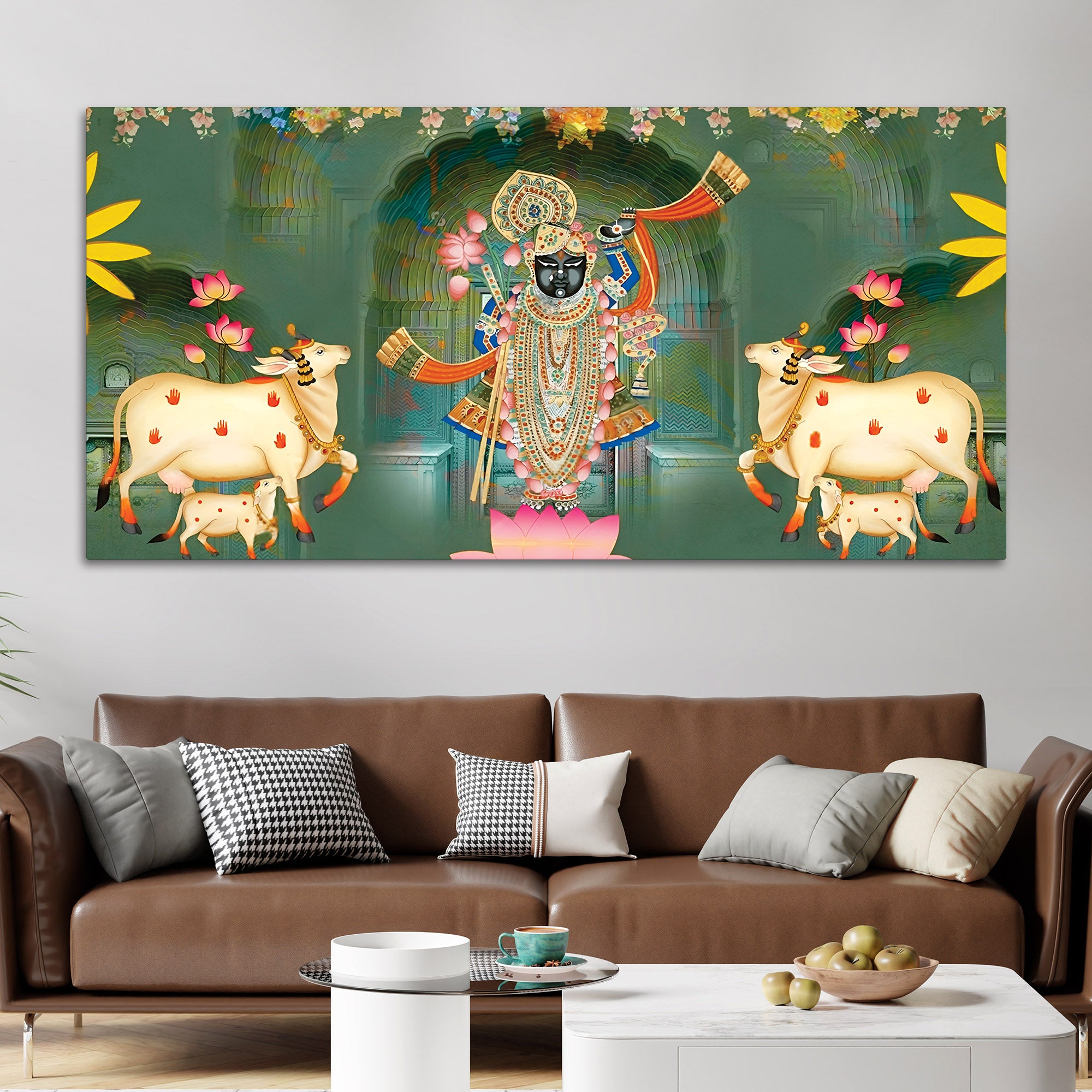 Nathdwara Style Shrinathji Pichwai Canvas Wall Painting