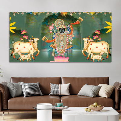 Nathdwara Style Shrinathji Pichwai Canvas Wall Painting