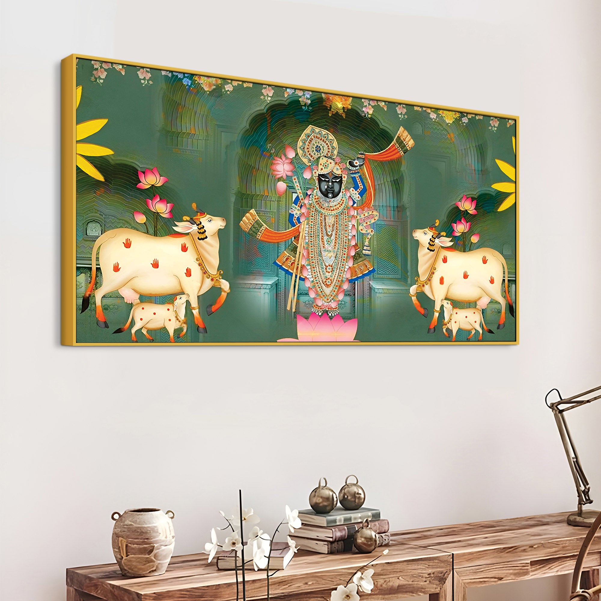 Nathdwara Style Shrinathji Pichwai Canvas Wall Painting