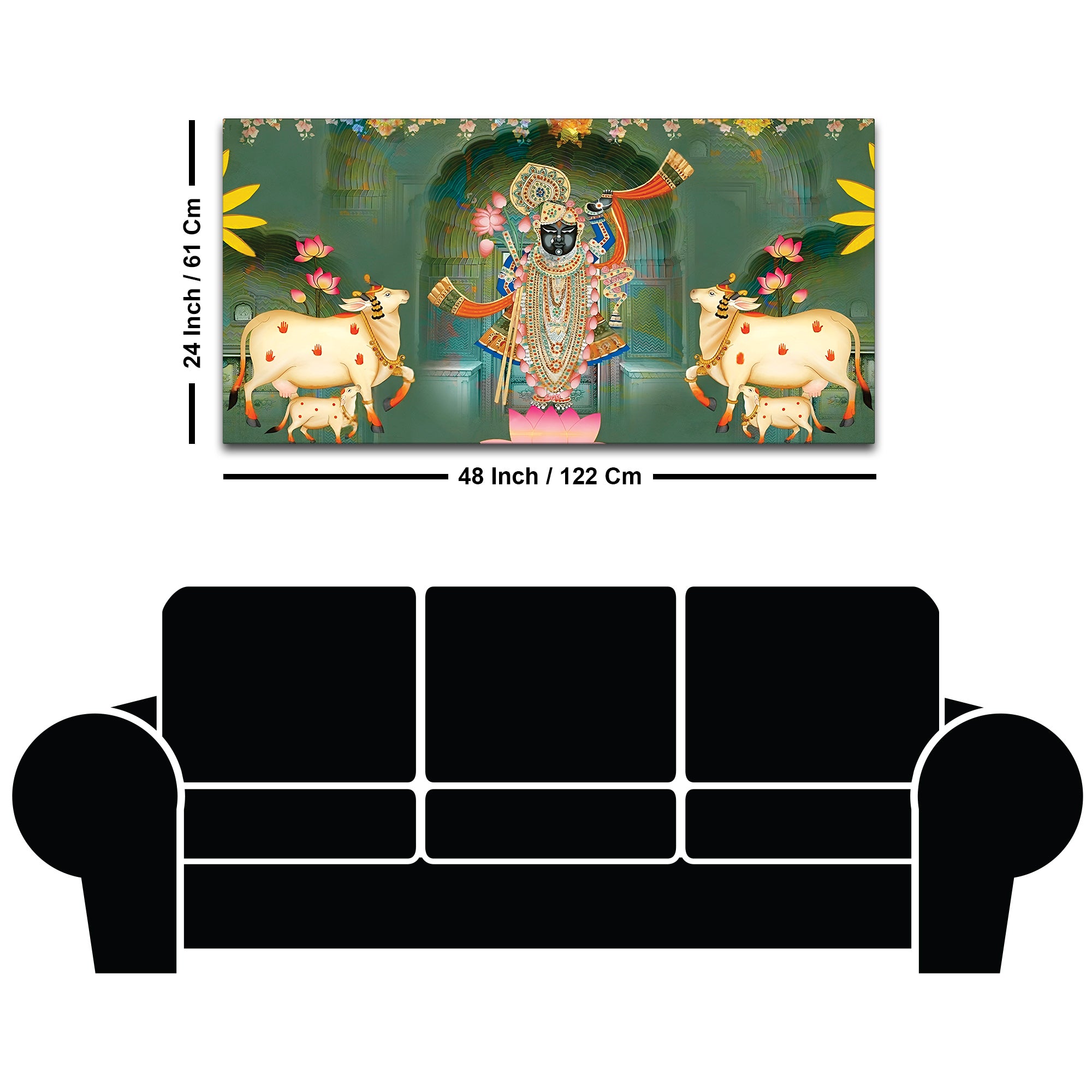 Nathdwara Style Shrinathji Pichwai Canvas Wall Painting