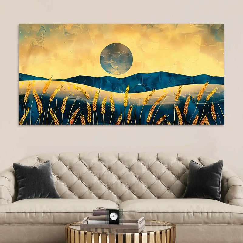 Nature Abstract Wheat Field Canvas Wall Painting