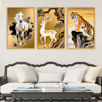 Nature Inspired Animal Canvas Wall Art Painting Set of Three