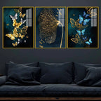 Nature Inspired Butterfly Floating Acrylic Wall Painting Set of 3