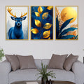 Nature Inspired Canvas Wall Art Painting Set of Three for Living Room
