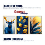 Nature Inspired Canvas Wall Art Painting Set of Three for Living Room
