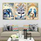 Nature Inspired Canvas Wall Painting Set of Three