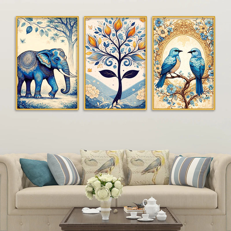 Nature Inspired Canvas Wall Painting Set of Three