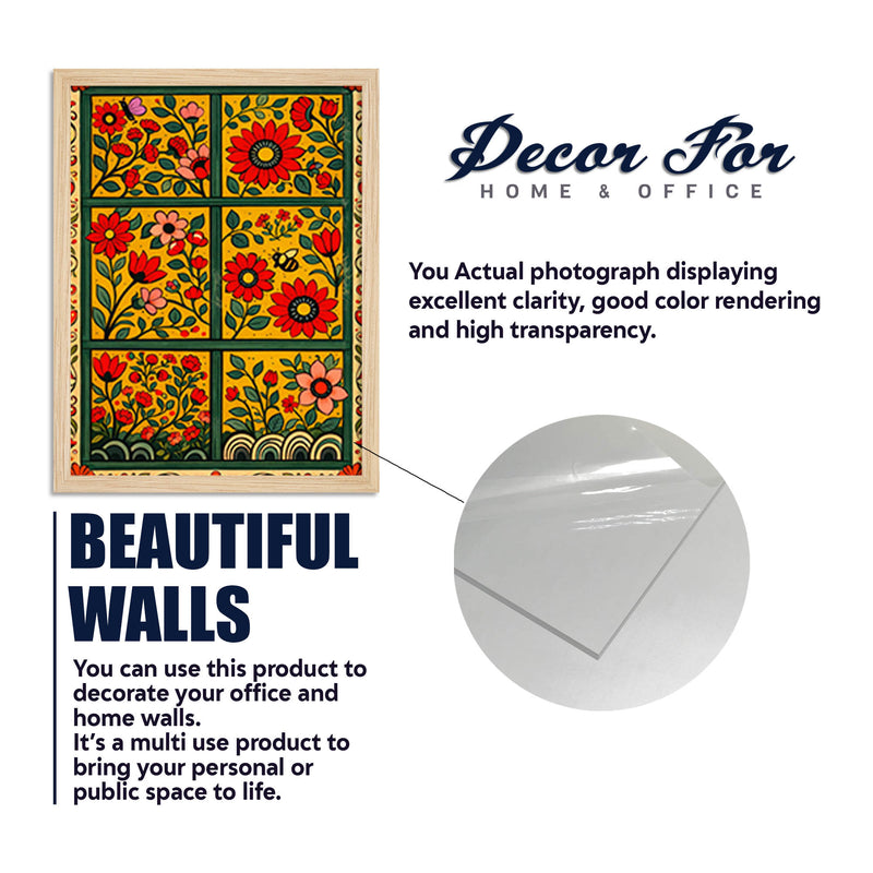 Nature Inspired Floral Pattern Wall Frame Set of Six