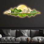 Nature Inspired Mountain Landscape Crystal Glass Backlit LED Painting