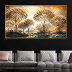 Nature Inspired Trees Glow Crystal Glass Wall Painting