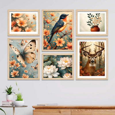 Nature Inspired Wall Art Frame Set of 6
