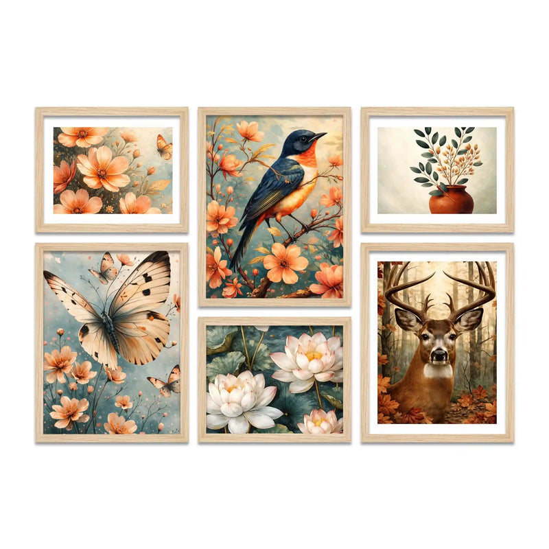 Nature Inspired Wall Art Frame Set of 6