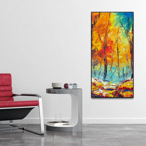 Nature Wall Painting of Colorful Autumn Forest