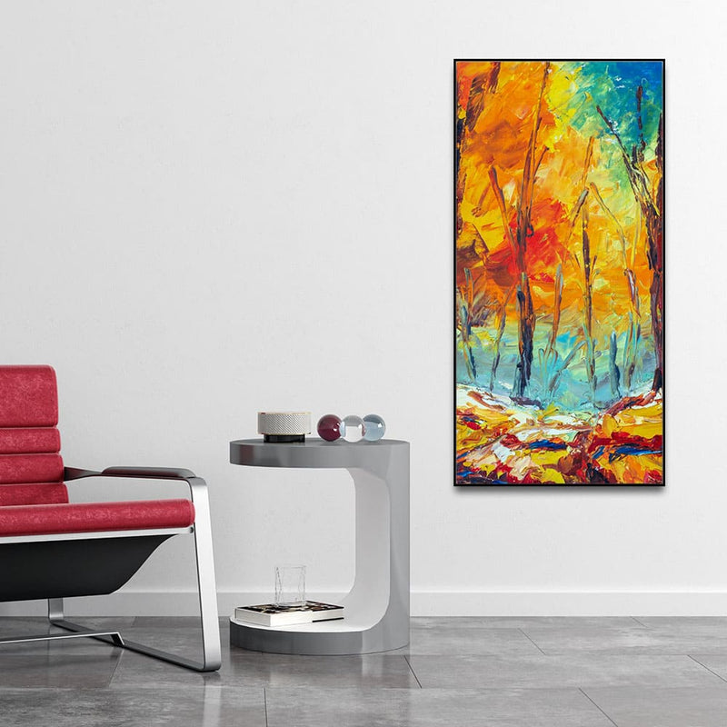 Nature Wall Painting of Colorful Autumn Forest
