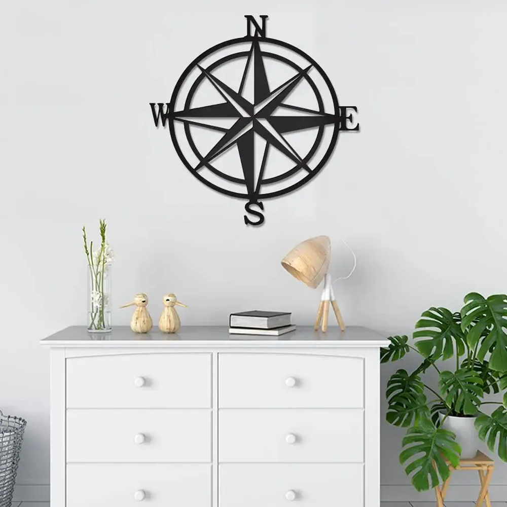Nautical Compass Rose Metal Art Wall Decor