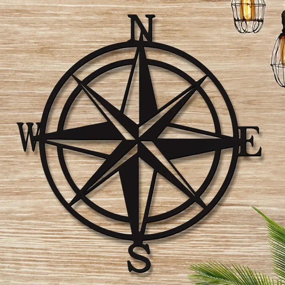 Nautical Compass Rose Metal Art Wall Decor