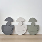 Neutral Toned Abstract Figures Soft Hue 3D Wall Art Home Decor
