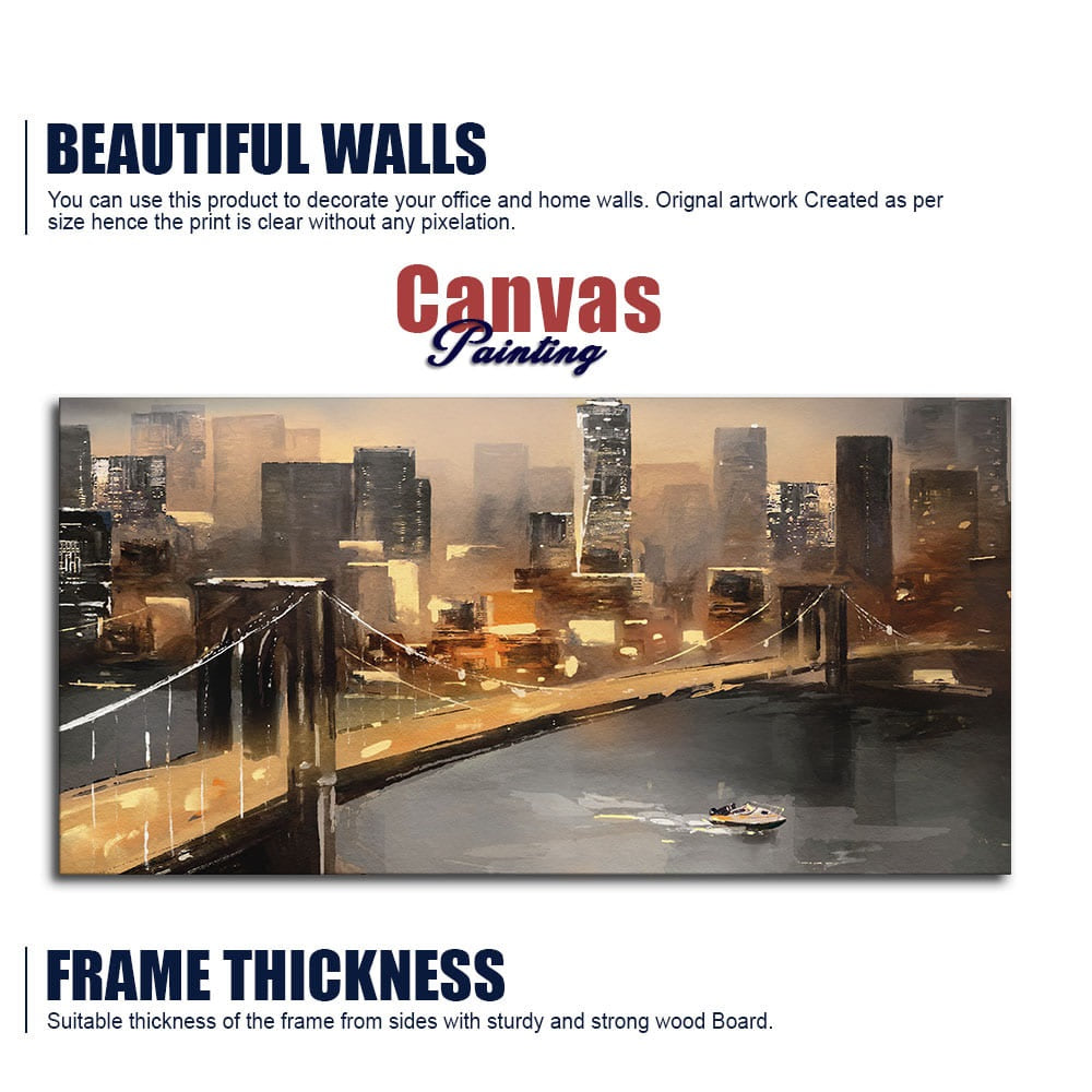 New York City Bridge Premium Canvas Wall Painting