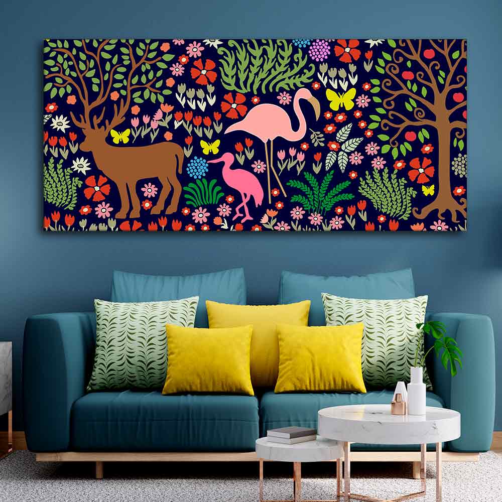 Night in the Forest Premium Wall Painting