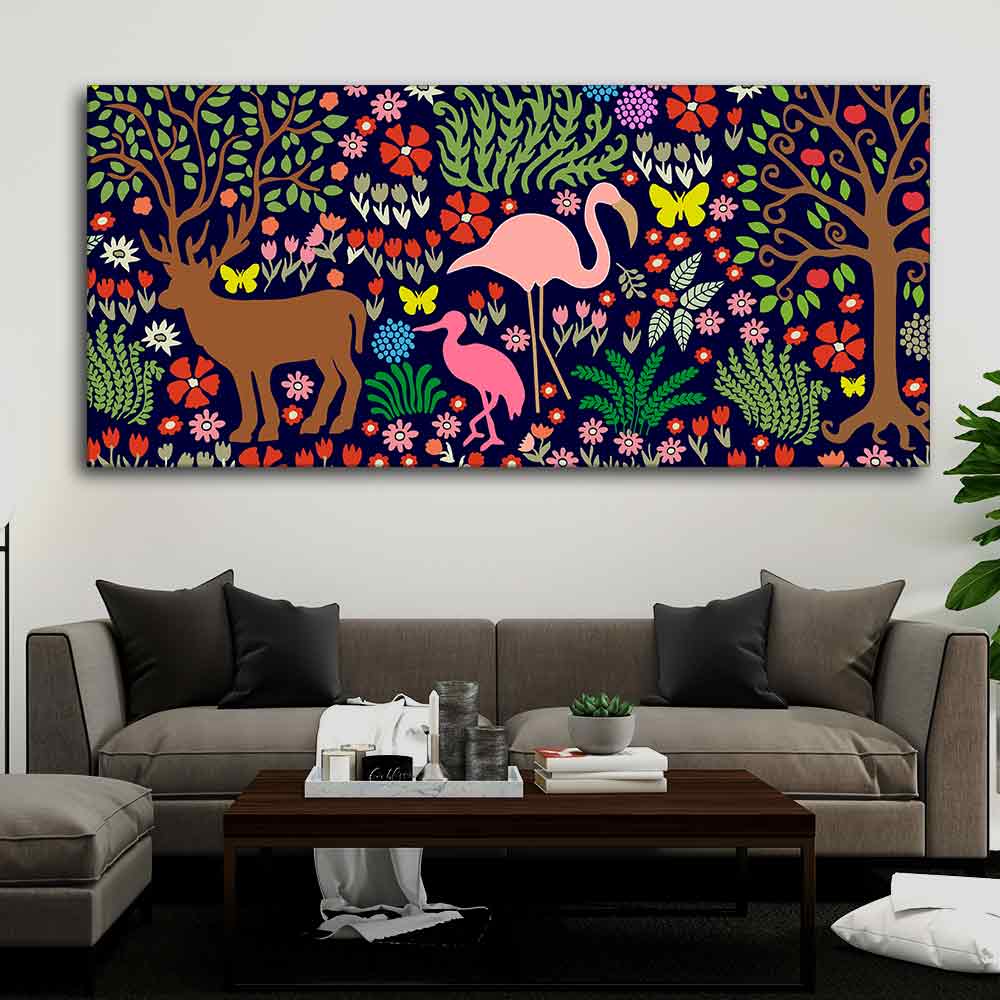 Night in the Forest Premium Wall Painting