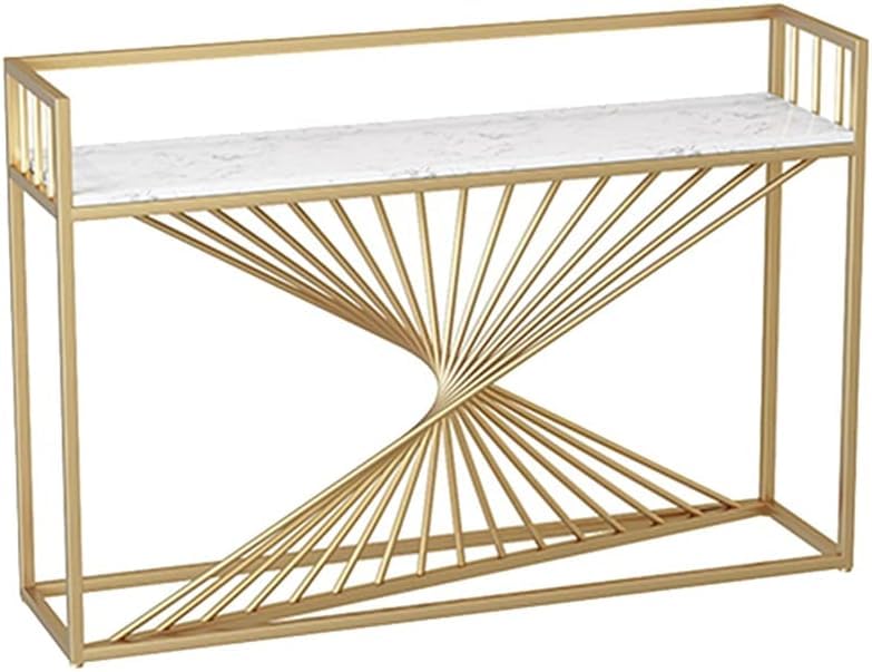 Nordic Premium Golden Artistic Metal Finish Console Table