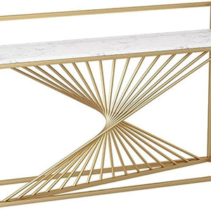 Nordic Premium Golden Artistic Metal Finish Console Table