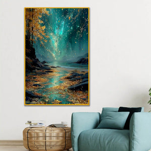 Northern Lights Floating Frame Crystal Wall Painting