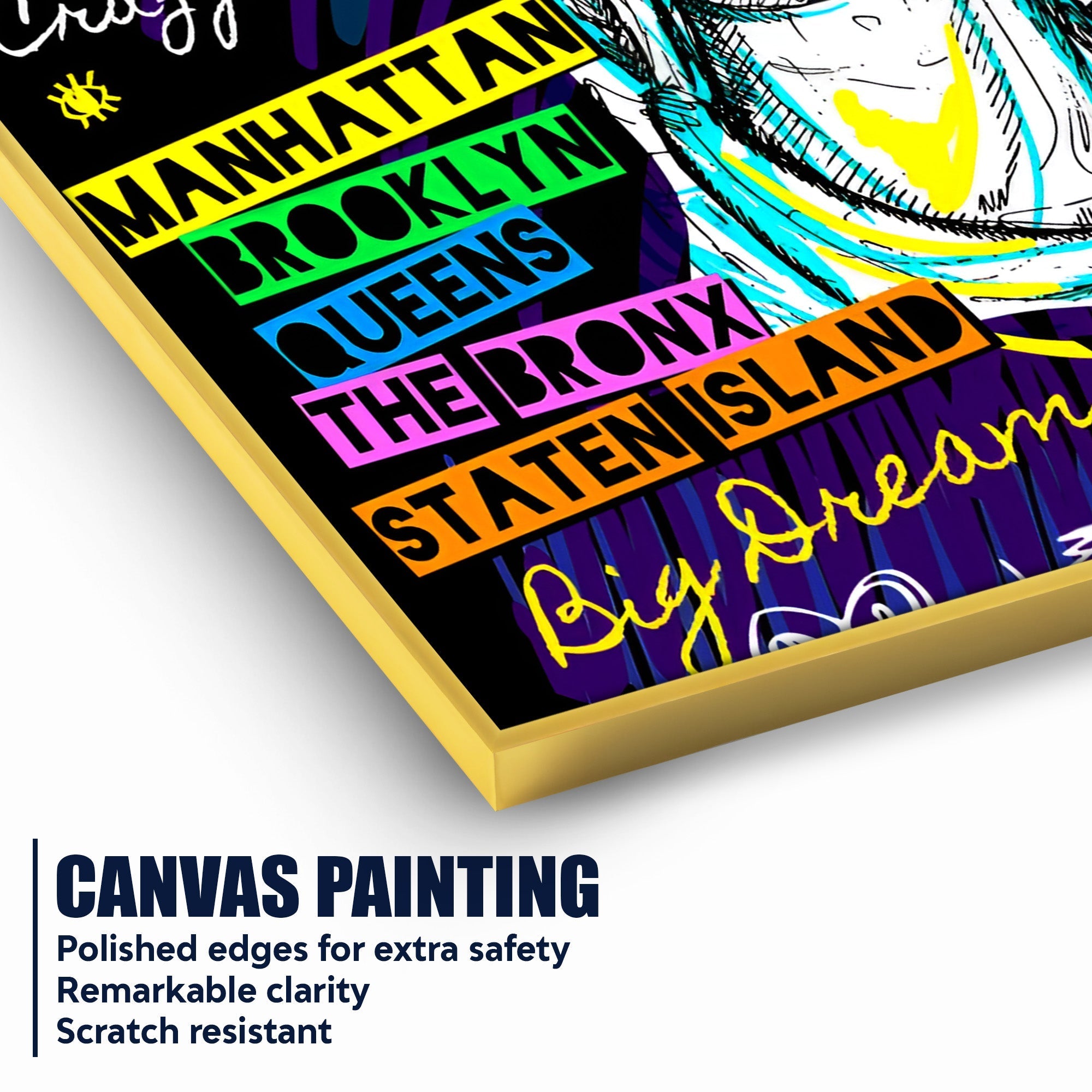 NYC Dreamscape Graffiti Goddess Cotton Canvas Wall Painting