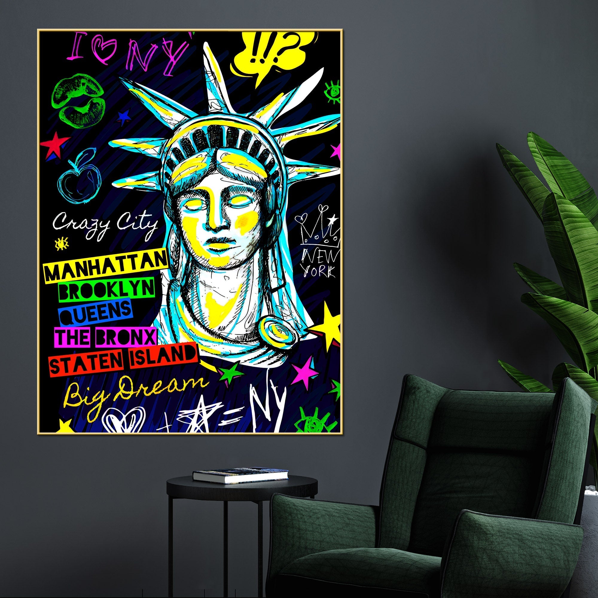 NYC Dreamscape Graffiti Goddess Cotton Canvas Wall Painting