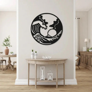Ocean Waves in Sunset Metal Art Wall Decor