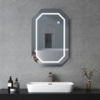 Octagonal Design Bergess Illuminated Mirror with Cabinet