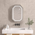 Octagonal Design Bergess Illuminated Mirror with Cabinet