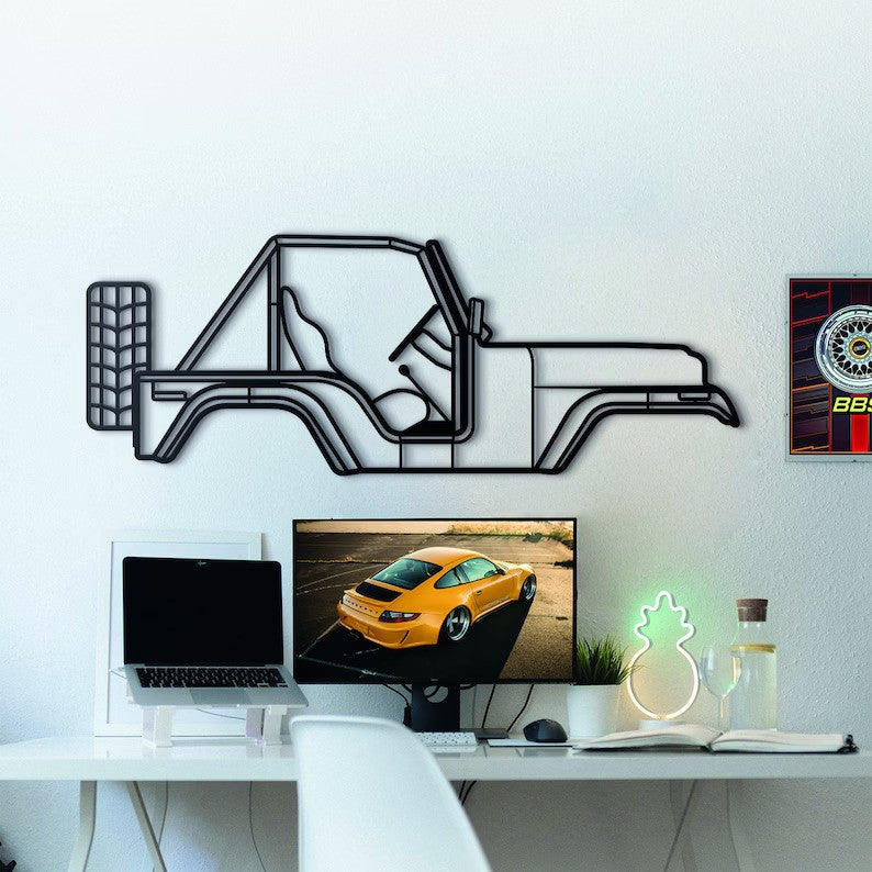 Off Road Jeep Wall Art | 4x4 Car Line Art Wall Decor