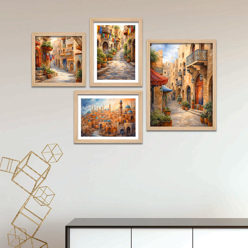 old-town-street-wall-frame-set-of-four