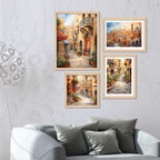 Old Town Street Wall Frame Set of Four