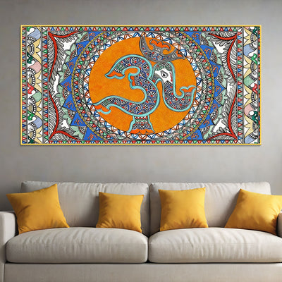 om-ganesha-madhubani-style-canvas-wall-painting-for-spiritual-indian-home-decor