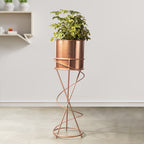 On Trend Abstract Ross Gold Stand & Ross Gold Finish Pot - Medium Size Planter