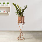 On Trend Abstract Ross Gold Stand & Ross Gold Finish Pot - Medium Size Planter
