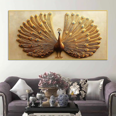 opulent-golden-peacock-with-open-feathers-canvas-wall-painting