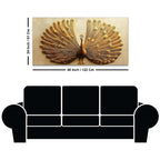Opulent Golden Peacock with Open Feathers Canvas Wall Painting
