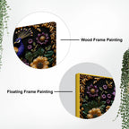Opulent Peacock with Golden & Purple Blossoms 3D Canvas Wall Painting