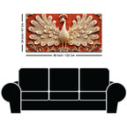 Opulent White Peacock with Open Feathers 3D Canvas Wall Painting