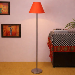 orange-color-decorative-conical-designer-steel-floor-lamp