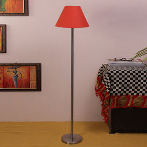 Orange Color Decorative Conical Designer Steel Floor Lamp