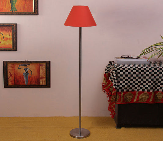 Orange Color Decorative Conical Designer Steel Floor Lamp