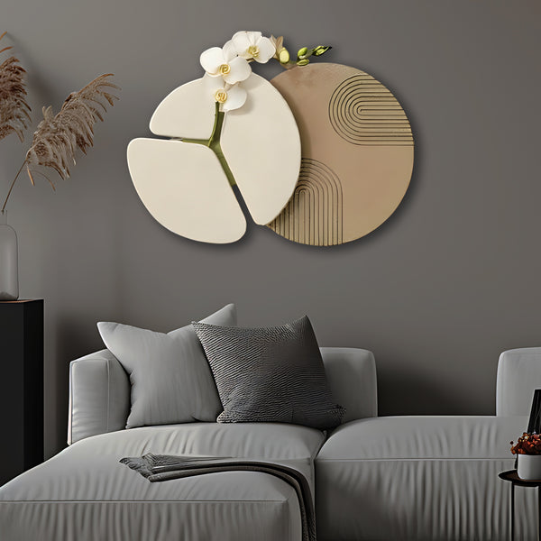 Orchid Bloom Abstract Circle 3D Wall Art Home Decor