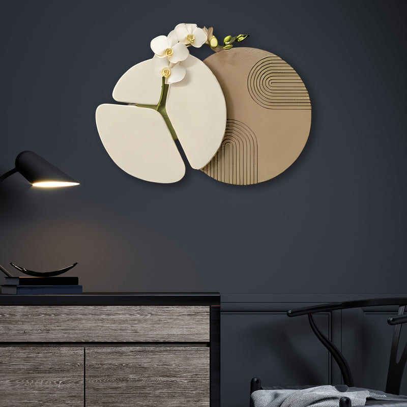 Orchid Bloom Abstract Circle 3D Wall Art Home Decor