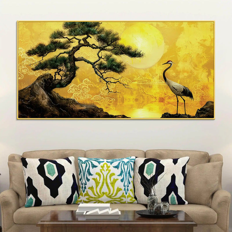 oriental-sunrise-crane-and-pine-tree-canvas-wall-painting-for-home-office